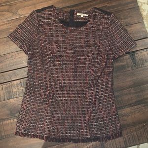 Glitter half tweed top
